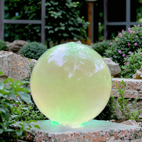 Fontaine sphérique en acrylique avec base en acier inoxydable, grande fontaine en acier inoxydable, décoration de jardin moderne pour la maison