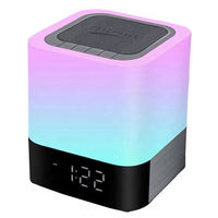 Groothandel Dimbaar Multi-Color Veranderende Touch Sensor Bedlampje Mp3 Speler Draadloze Nachtverlichting Wekker Draadloze Speaker