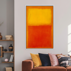 Printed <b>Canvas</b>: Rothko Style Abstract, Vibrant Orange Yellow Art,WHITE <b>FRAMED</b> <b>CANVAS</b> - Product Image 3