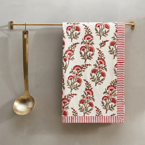 Serviettes de cuisine en coton doux imprimées à la main, motifs floraux personnalisés, réutilisables pour la maison et la restauration - Product Image 1