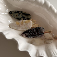 CHUJIAN Nouvelle Arrivée Pinces à Cheveux Esthétiques en Acétate Effet Écaille de Tortue et Peinture à l'Encre, Pinces Latérales Chic Minimalistes, Épingles à Cheveux au Design Unique
