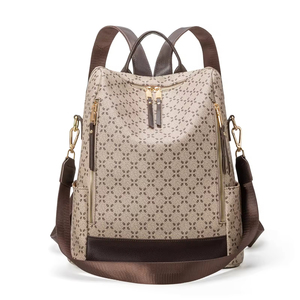 <b>Lady</b> Luxury Office <b>Backpack</b> Casual Travel Pvc <b>Backpack</b> Women Retro Classic Printing Shoulder <b>Backpack</b> - Product Image 3