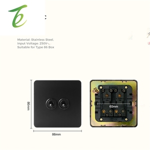 Prises EU noires avec interrupteurs à bascule de charge USB gradateur d'intérieur levier en laiton prise murale prise bouton poussoir panneaux muraux - Product Image 5