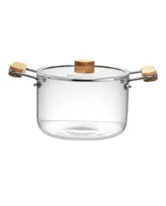 Factory Hot Sale New Style Borosilicate Glass Pot for Kitchen Glass Hot Pots Glass Cooking Pot custom size Best Price