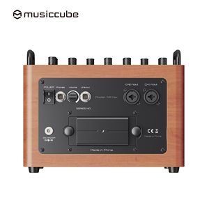 Amplificateur de <span class=keywords><strong>guitare</strong></span> électrique rechargeable Musiccube 100W en bois avec effets de distorsion, son clair et réverbération - Product Image 2