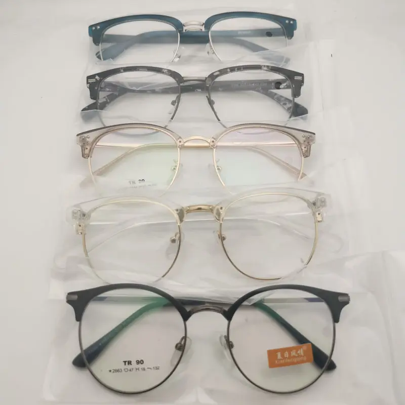 Metal ve plastik ucuz optik gözlük çerçevesi yeni Trend Retro gözlük çerçeve Vogue optik gözlük gözlük
