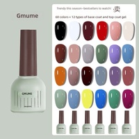 Kit de Vernis à Ongles en Gel - Couleurs Tendances Éclatantes - Ensemble Professionnel Base et Top Coat pour Salons de Manucure - Kit de Gel de Polymérisation Transparent 15ml