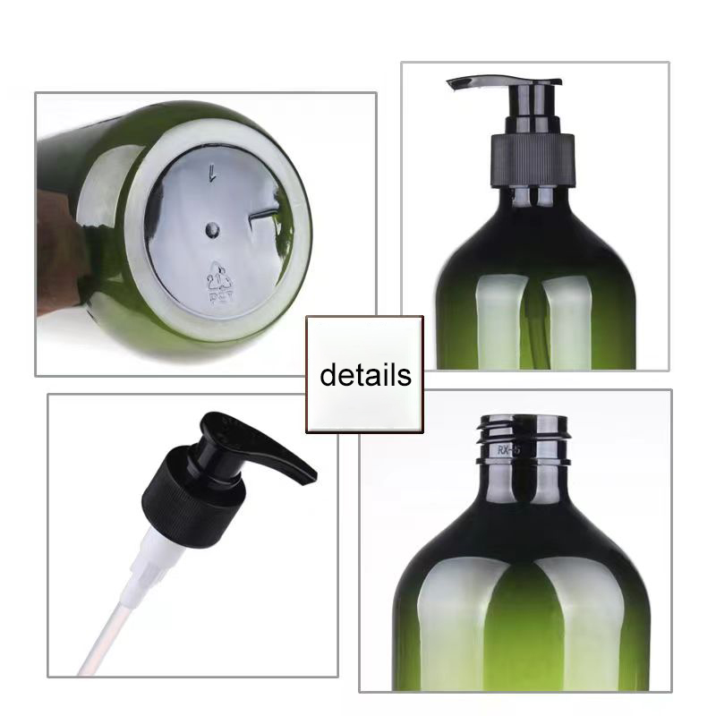 Glass Bottles with Stainless Steel Pump Thick Amber Glass Soap Dispenser