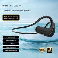 Écouteurs sportifs sans fil à conduction osseuse OEM ODM avec lecteur MP3 intégré 8 Go, oreillettes Bluetooth à crochet d'oreille, étanches IPX8 pour la natation