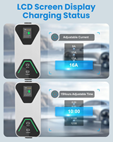 Nouveauté Chargeur EV portable 3,6 kW Type 2 IEC 62196 Chargeur EV AC réglable de 8A à 16A Chargeur EV portable avec prise Schuko