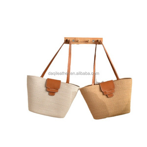 French-Style <b>Large</b>-Capacity Straw <b>Bag</b> New Niche Solid-Color Woven Straw Tote Women's Vacation <b>Beach</b> <b>Bag</b> Fashionable Shoulder <b>Bag</b> - Product Image 1