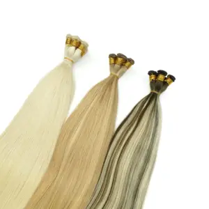 2024 Hot Sales Double Drawn 12a Virgin Remy Hair Extensions Straight Style Hand Tied Wefts Actual Photo