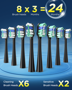 Cepillo de dientes eléctrico sónico para adultos IPX7 Carga inalámbrica a prueba de agua con 8 cabezales de cepillo de cerdas medianas y estuche de viaje - Product Image 4