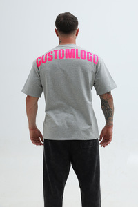 Camiseta deportiva para adolescentes, estilo americano, oversize, de tejido grueso, holgada, 220g, manga corta, talla extra grande - Product Image 2