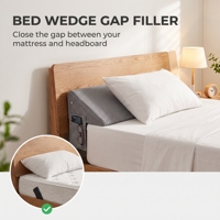 Memory-Schaum Nackenstützkissen Ergonomischer Bettlückenfüller Keilkissen für Kopfteil und Matratzenlücke mit Seitentasche