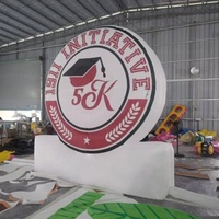 Panneau publicitaire gonflable personnalisé avec logo de marque, ventilateur intégré et souffleur d'air pour utilisation en extérieur