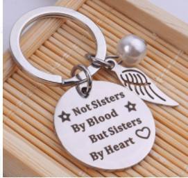 Llavero de Moda para Regalo de Navidad o Cumpleaños para Hermana, una Hermana es la Forma de Dios de Asegurar que Nunca Caminemos Solos, Llaveros con Alas de Ángel y Perla - Product Image 5
