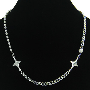 Splicing Cold Wind Light Luxury <b>Titanium</b> Steel Neck <b>Chain</b>, Flash Star Bead <b>Chain</b> Short Necklace Tanjing Fashion Lijing Necklace - Product Image 1