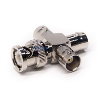 Connecteur coaxial RF en laiton nickelé, prise mâle BNC 50 ohms vers 3 prises femelles BNC