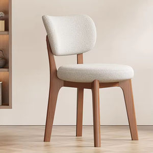 เก้าอี้รับประทานอาหารทำจากไม้ยางพาราพร้อมเบาะหนังดีไซน์ทันสมัยเรียบง่ายสบายห้องรับประทานอาหารในบ้านหรูหราเป็นมิตรกับสิ่งแวดล้อม - Product Image 1