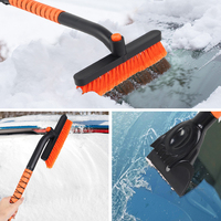 Nettoyeur de neige pour voiture d'hiver, brosse à neige détachable et extensible avec grattoir à glace, outil de déneigement flexible
