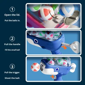 Nuova Pistola Spara Palline Morbide in ABS a Forma di Balena, Divertente e Carina, per Competizioni di Tiro Interattive Genitore-Figlio al Chiuso - Product Image 6