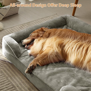 Nhà Máy Tùy Chỉnh Chất Lượng Cao Màu Xám Hình Chữ Nhật Thoáng Khí Chỉnh Hình Và Bộ Nhớ Bọt Pet Giường Con Chó Bán Buôn Quảng Trường Số Lượng Lớn Giường - Product Image 6