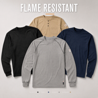 T-shirt FRC NFPA2112 ignifuge et respirant 100 % coton pour homme, idéal pour le soudage et les professionnels du secteur.
