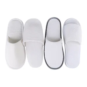 White Comfortable Disposable Closed Open Toe Hotel Slippers