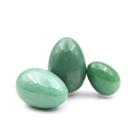 Ensemble d'œufs de yoni en aventurine verte naturelle, 3 pièces (S/M/L), percés avec cordon pour exercices de Kegel, bien-être vaginal, guérison par les cristaux