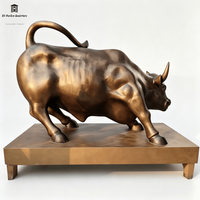 Statue de taureau en bronze grandeur nature personnalisée, sculpture de taureau pour utilisation religieuse en place publique extérieure
