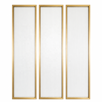 Paravent décoratif en verre cannelé or champagne, 3 panneaux, séparateur de pièce, moderne, bureau, hôtel, sur mesure