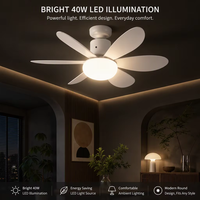 Ventilateur de plafond LED moderne de 20,5 pouces avec lumière et télécommande, 40W, 2-en-1, ventilateur de plafond à économie d'énergie pour chambre à coucher, salon