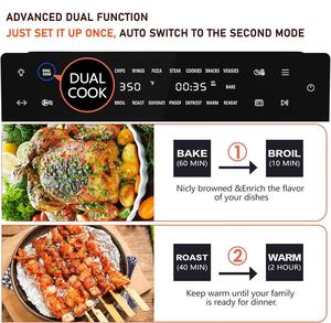 Horno Freidora de Aire Eléctrico de 30L y 1800W, Horno de Encimera para <span class=keywords><strong>Pollo</strong></span>, Pizza, con Rostizador, Canasta y Bandejas para Asar - Product Image 5