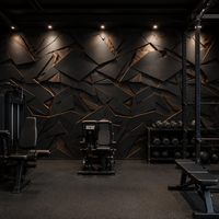 Papier peint mural géométrique 3D en bois, motif abstrait noir fragmenté, pour café, salle de sport, musée scientifique, décoration murale