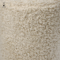 Pouf rond moderne en polaire Teddy, repose-pieds cylindrique pour salon