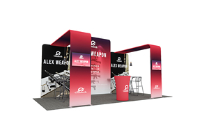 Telones de fondo elásticos de soporte de Feria Comercial portátil con marco de aluminio personalizado de 10x20 pies para exhibición y exposición para cabinas de Feria Comercial - Product Image 4