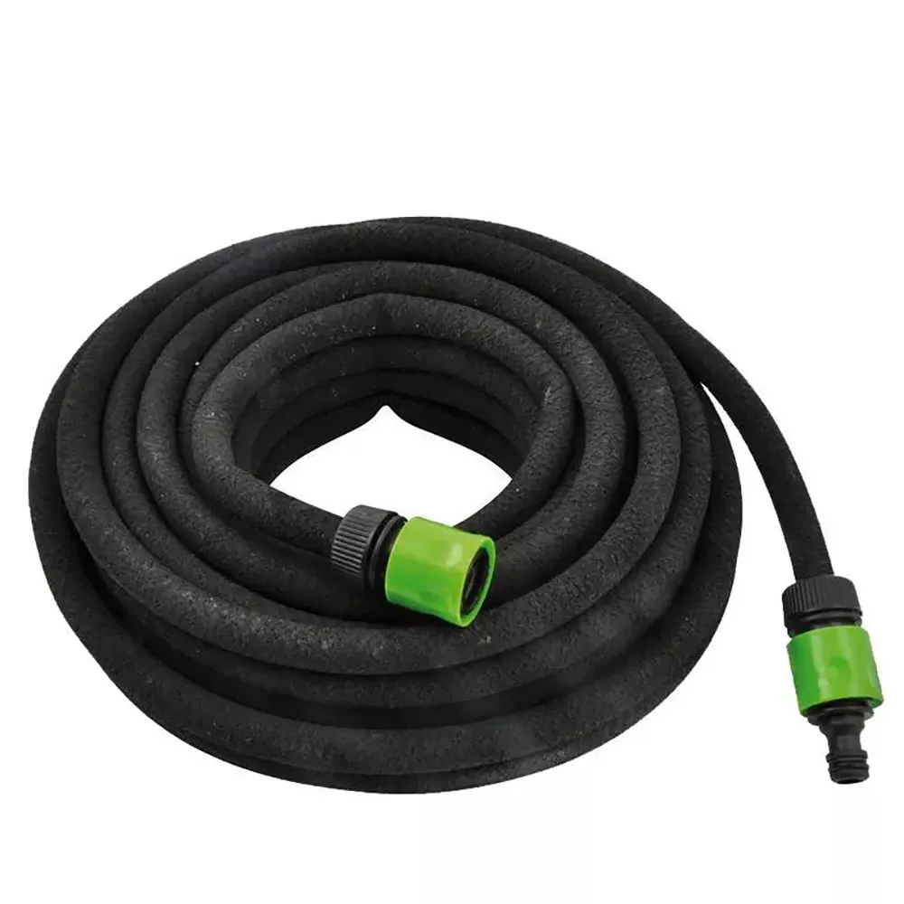 Winslow & Ross 15m length max 6 bar dia.12mm rubber soaker garden water hose with 2 way connector