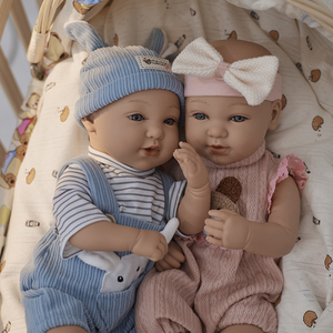 Muñeca <span class=keywords><strong>Reborn</strong></span> Americana de 18 Pulgadas, Cuerpo Completo de Vinilo y Silicona, Bebé Niña Realista, Juguete Suave Intermitente, <span class=keywords><strong>Mini</strong></span>, Regalo, Modelo de Estilo - Product Image 1