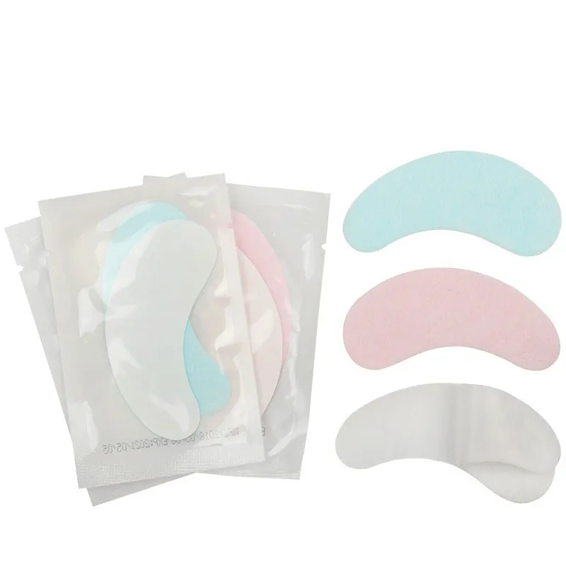 Hydrogel Under Eye Gel Patches Lint Free Eye Lash Pads Eyelash Extension Tool Mask Eyepads, Transparent/Pink