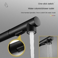 Robinet de cuisine moderne minimaliste transfrontalier, mitigeur chaud/froid extractible en acier inoxydable avec cartouche céramique pour le lavage des légumes