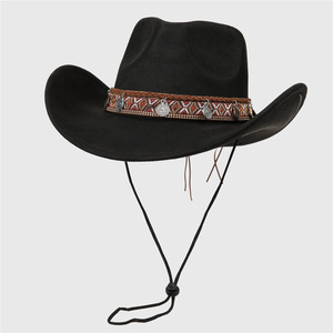 JAKIJAYI Solid Color <strong>Western</strong> Cowboy <strong>Hat</strong> Winter Warm <strong>Hat</strong> Retro Men Fedora <strong>Hat</strong> Wide Brim Felt Cap Wholesale - Product Image 6