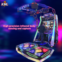 Équipement de divertissement intérieur, machine à danser à cinq générations, machine de jeu d'arcade à pièces, détection de mouvement, construction métallique