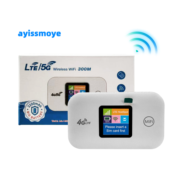 Portable 150Mbps 4G LTE Router with Qualcomm Chipset and 2100mAh Battery Color LED Display Screen