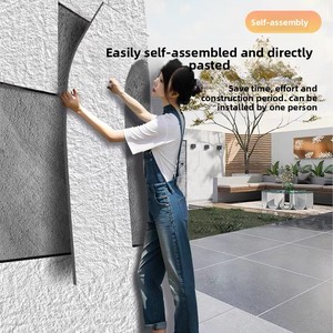 Carrelage flexible <span class=keywords><strong>en</strong></span> porcelaine douce effet <span class=keywords><strong>pierre</strong></span>, design moderne à lignes carrées, antidérapant, écologique, pour intérieur, salon, hôtel, découpable sur mesure - Product Image 5