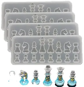 Yeni varış yapışmaz kolay bırakma satranç reçine kalıp silikon satranç taşları kalıpları
