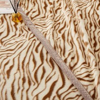 Plaid en fausse fourrure de lapin à motif zèbre marron et blanc, doux et moelleux, pour toutes les saisons, textile de maison, vente en gros