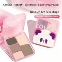 Palette de fards à paupières cinq couleurs Cute Little Bear avec fard à paupières 3D naturel, blush et illuminateur, palette de maquillage tout-en-un authentique