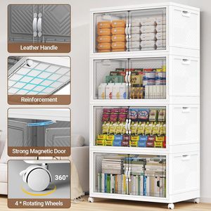 Golden Supplier 2024 Upgraded PP Durable Stackable Rectangle Foldable Storage <b>Boxes</b> 20-35L Capacity Eco-Friendly Toys Snacks - Product Image 5