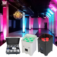4x18W RGBWA UV 6 en 1, Luces LED Par Can Inalámbricas con Control Remoto DMX por Aplicación, Funcionan con Batería, para DJ y Discotecas
